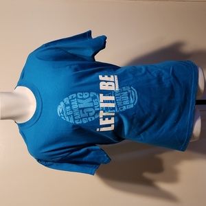 5k let it be run art blue L tshirt